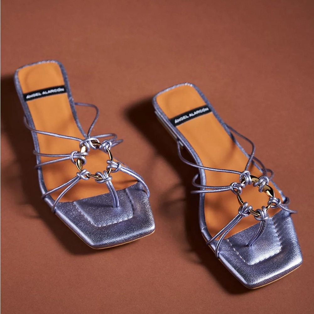 NWOT Anthropologie Strappy Sandals (37, Purple)